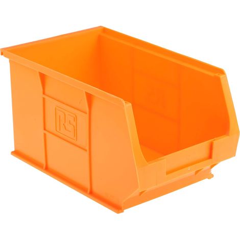 Bac de rangement RS PRO Orange en PP, 130mm x 150mm x 240mm ( Prix pour Paquet de 5 ) (1/4)