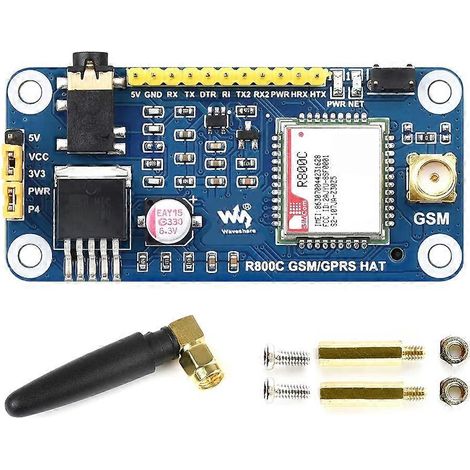 Waveshare 2G Netzwerk R800C GSM/GPRS Erweiterungsplatine für Raspberry Pi Zero 2 W 3 3B 4 5: Breakout Shield HAT Zubehörset (1/5)