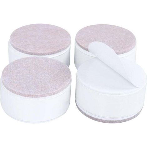 4 pezzi di rialzi per mobili in acciaio ad alto tenore di carbonio da 3 cm, autoadesivi, larghi 6 cm, adatti per divani, armadi, sedie, tavoli, bianchi (1/4)