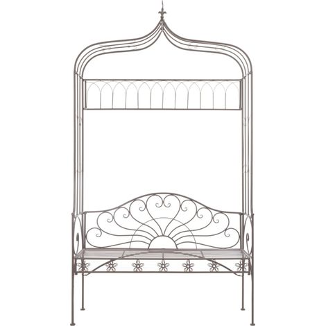 vidaXL Panchina da Giardino 122 cm in Ferro Marrone Anticato