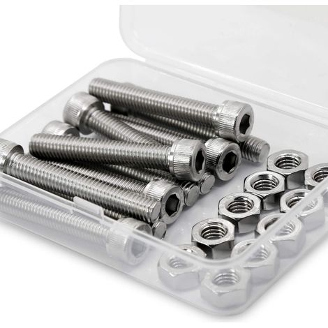MINKUROW M8 x 50mm 10PCS Tornillo de cabeza hexagonal 304 Tornillo de cabeza hexagonal de acero inoxidable Tornillos y tuercas completamente roscados (1/5)