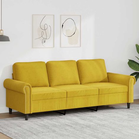 3-Sitzer-Sofa Gelb 180 cm Samt (1/5)