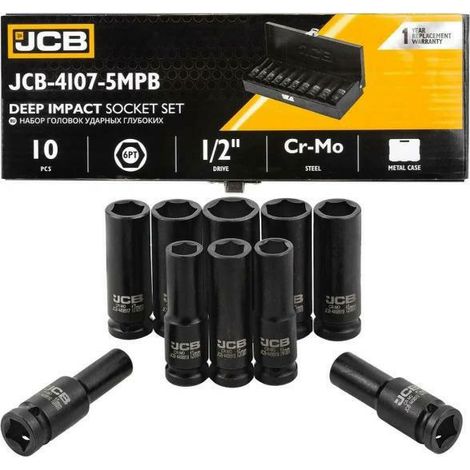 Jcb accesorios de impacto día.kpl. 10el.1/2"  6-lados. (10-24mm)
