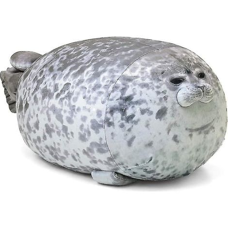 Robbenkissen 60 cm, niedliches, molliges Robben-Plüschtier aus weicher Baumwolle, kuscheliges Kissen, geeignet für den Tisch, beiges Stützkissen 40 cm (1/4)