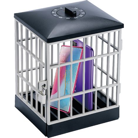 Téléphone portable, téléphone portable de prison, coffre-fort, support pour smartphone, support de rangement pour salle de classe, maison, bureau, gadget, cadeau original et amusant pour les fêtes (1/5)
