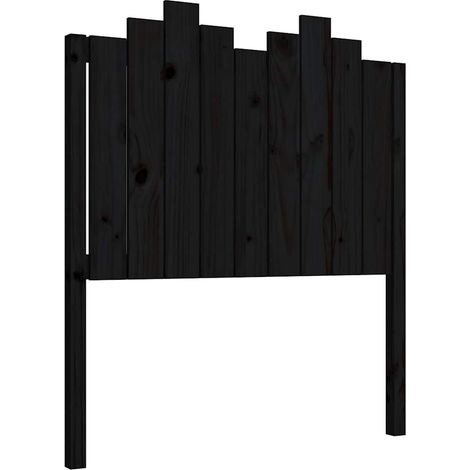Testiera per Letto Nera 96x4x110 cm in Legno Massello di Pino vidaXL (1/5)