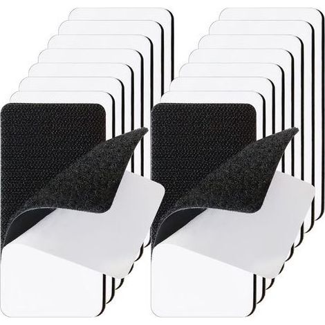 Lot de 16 Bandes Velcro Adhésives Extra Fortes 5x10 cm - Fixation Industrielle pour Tapis, Murs, Tissus et Canapés (1/5)