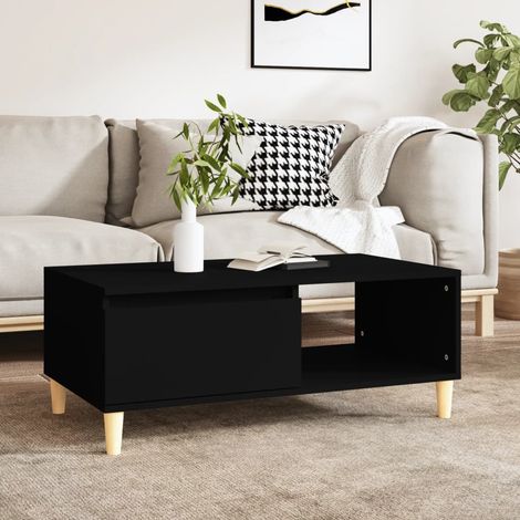 Table Basse Bout de canapé Table d’Appoint Salon Noir 90x50x36,5 cm Bois d'ingénierie BV93703 (1/5)