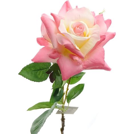 GASPER Rose Rosa & Cremeweiß 53 cm - Kunstblumen