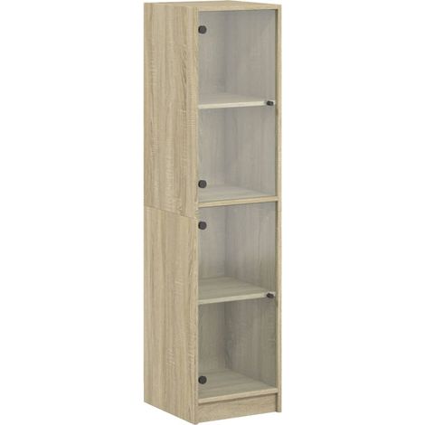 Maison Exclusive - Credenza con Ante in Vetro Rovere Sonoma 35x37x142 cm