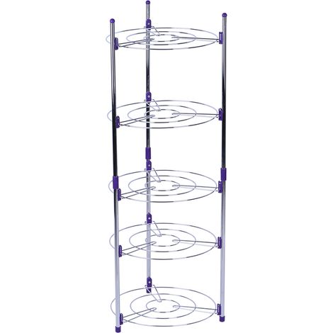Étagère de cuisine 5 niveaux Acier carbone Étagère fil métallique Organisateur casseroles robuste argent 101,5x35cm (1/5)