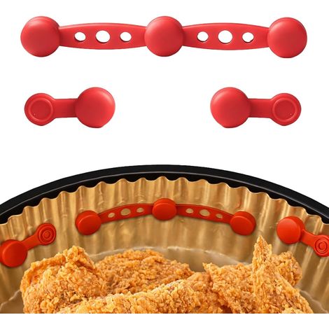 Aimants en silicone résistants à la chaleur pour Airfryer, lot de 2, maintiennent le papier cuisson en place. (1/5)
