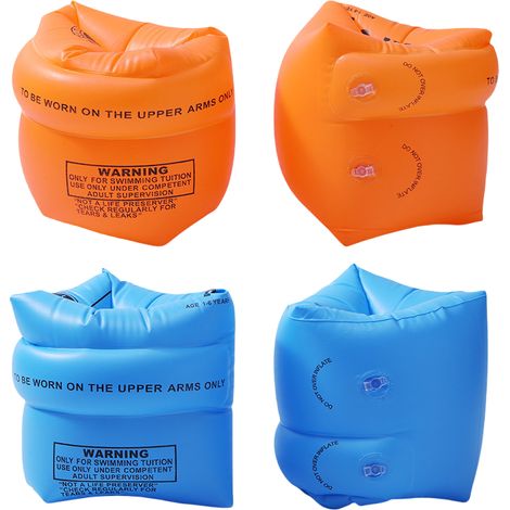 2 paires (4 pièces) de brassards, adaptés aux adultes et aux enfants, équipés d'un système à double chambre à air, offrant confort et flottabilité optimale. (1/5)