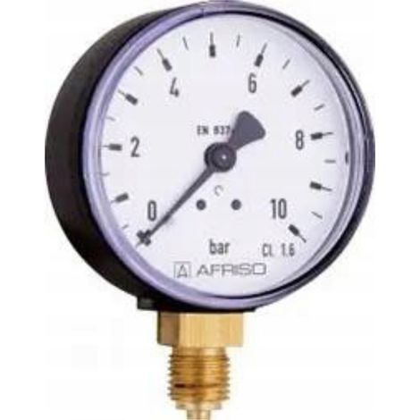 Manomètre radial RF 63 D201 - 63 mm - 0–1 bar - Précision 1,6 - Idéal gaz et liquides (1/3)