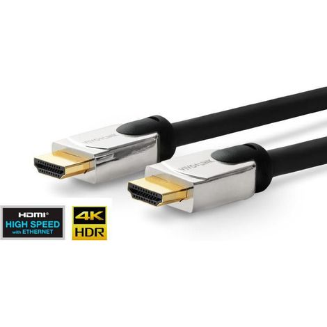 VivoLink VIVOLINK 4K HDMI 2.0 Tête Métal Câble Haute Vitesse avec Ethernet Ultra Haute Résolution jusqu'à 4K/60Hz 4:4:4 Taux de transfert jusqu'à 18Gbs Câble en Cuivre pur 99,9% Très Flexible 15m (PRO