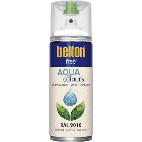 belton free Lackspray AQUAcolours 400 ml reinweiß seidenglanz Sprühlacke (1/3)