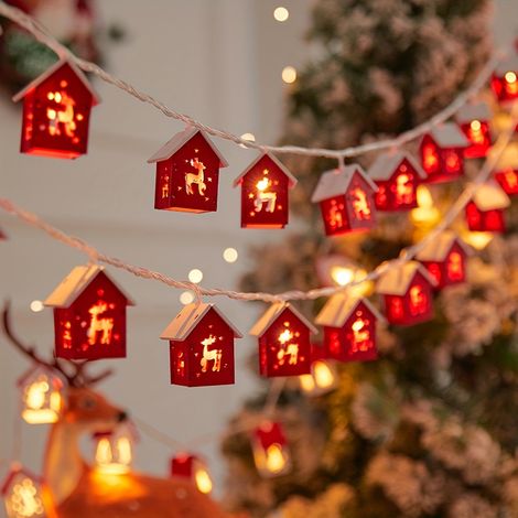 Guirlande lumineuse féérique rouge de 2 m à 10 LED - Fonctionne sur piles, décoration festive pour sapin de Noël et maison, idéale pour la chambre et le salon (1/5)