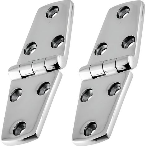 Cerniera marina 2 pezzi in acciaio inox 316 – Dimensioni : 102 × 38 mm – Angolo di rotazione : 180° – Adatto per applicazioni nautiche e industriali – TAPWORKS (1/5)