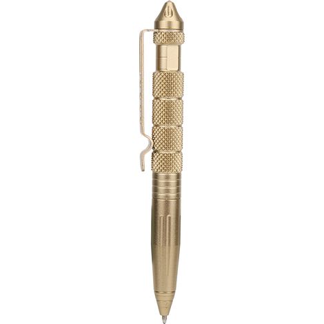 Lot de 2 stylos tactiques extérieur auto-défense brise-vitre urgence outil de survie pointe 0.5mm or champagne (1/5)