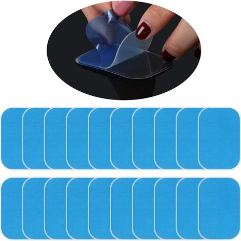 20 electrodos adhesivos de gel de silicona, 6x4 cm, repuesto para dispositivos EMS, entrenamiento de los músculos abdominales. (1/5)