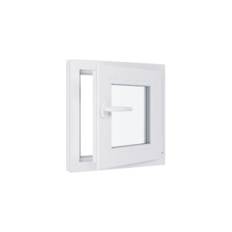 Finestra in PVC - Triplo vetro - Bianco - 500 mmx500 mm cm