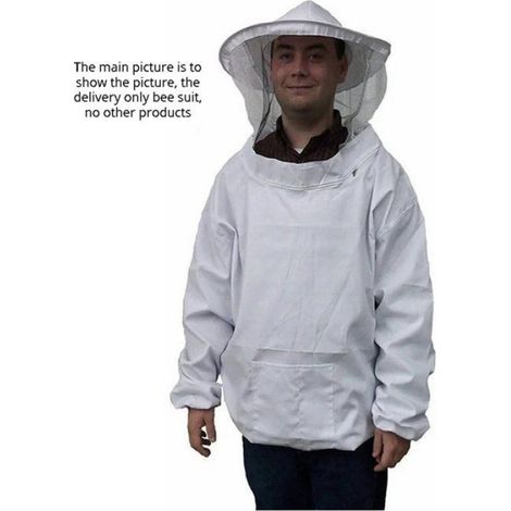 Veste Apiculteur - Voile Polyester - Combinaison Apiculture Manches Courtes - Protection Abeilles - Taille Unique - 3 Pièces (1/5)