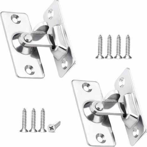 90-Grad-Türriegel, 2 Stück Sicherheitswinkelriegel aus Edelstahl für Schiebe-/Drucktüren (1/5)
