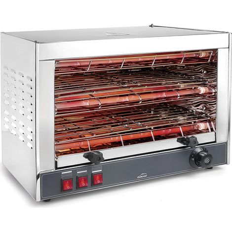 Lacor 69173 Tostador Eléctrico Horizontal Parrilla Doble, Gris, 3600 W (1/2)