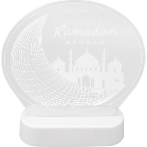 Lampe LED Ramadan Mubarak 3D en acrylique décorative RGB colorée avec télécommande pour la famille musulmane (1/5)