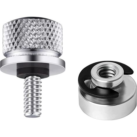 Jeu d'écrous de Boulons de Fixation de Siège de Moto 1 jeu siège Montage Boulon selle de moto en aluminium avec filetage pour Harley Davidson(argent)