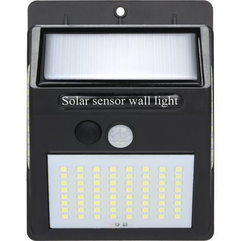 Appliques murales solaires à LED avec détecteur de mouvement PIR, 100 LED, étanches IP65, pour jardin, allée, clôture, terrasse et entrée de garage. Économie d'énergie. (1/4)