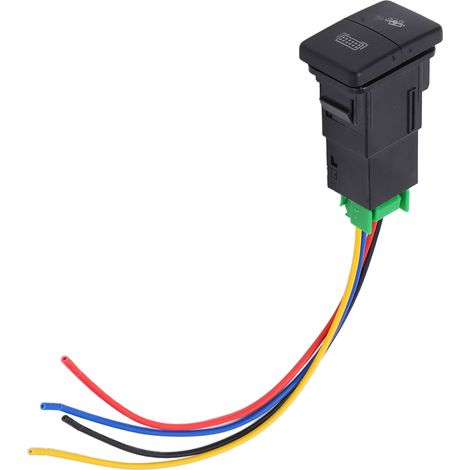Interrupteur double pression antibrouillard pour voiture, finition chromée brillante, résistant aux hautes températures, pour montage sur tableau de bord. (1/5)