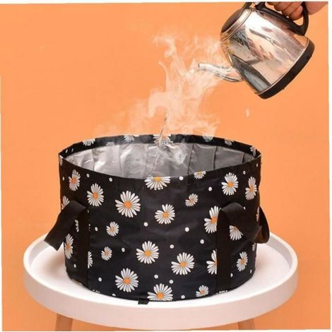 Bassin Pliable - Lavabo Extérieur - 30x20 cm - Pour Camping Voyage Pique-Nique - Noir - 1 Pièce (1/4)