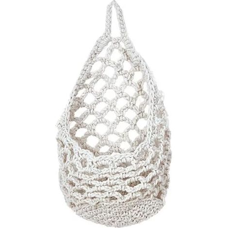 Sacs d'épicerie réutilisables en maille, sacs en maille pour légumes, fruits, blanc, Mignon (1/5)