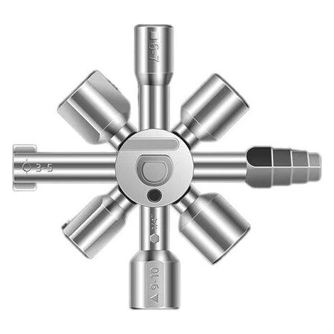 Clé universelle pour armoires de commande, tous systèmes de verrouillage standard, 10 profils, 2 croix, 1 clé, clé universelle, 00 11 01