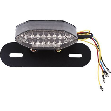Feu arrière moto quad ATV 16 LED clignotants stop plaque intégré 12V gris (1/5)