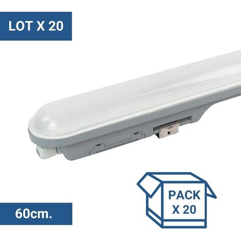 Lot x 20 - Réglette étanche LED connectable 9W - 60cm - IP65 - (1/5)