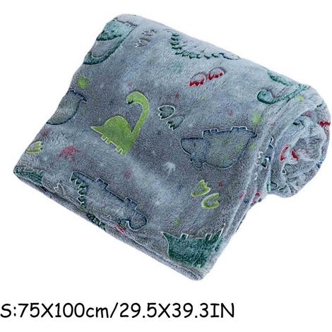 Couverture Luminiscente - Dinosaure - Microfibre Flanelle - Pour Enfant - Chambre Lit Canapé Voyage - 150 x 200 cm (1/5)