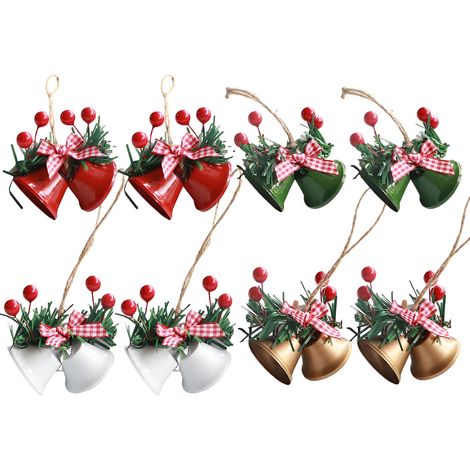 Ciondoli Decorazioni Campanellini Natale 4 Colori 7 cm 8 pz (1/5)