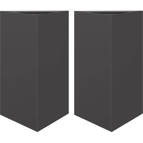 Maison Exclusive - Jardineras triangulares 2 uds acero negro 50x4 (1/5)