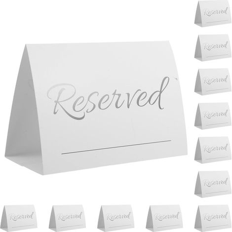 20 Pièces Carte de Mariage Réservée Blanche, Style Tente, Papier (1/5)