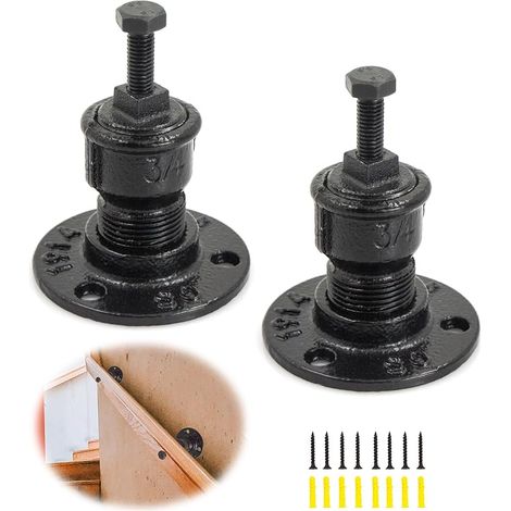 Handrail Bracket Stair Handrail - Stair Handrail Bracket Black Iron Industrial Style Handrail Bracket for Wall Mounting Stair Handrail, 2 Pieces (1/5)