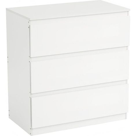 Commode blanche 3 tiroirs multifonctionnelle 70x40x75cm (1/5)