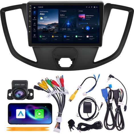 Autoradio 9" Ford Transit 2015-2019 Android 15 Quad-Core 4+64 Go CarPlay Android Auto WiFi 5 Bluetooth GPS Caméra AHD (1/5)