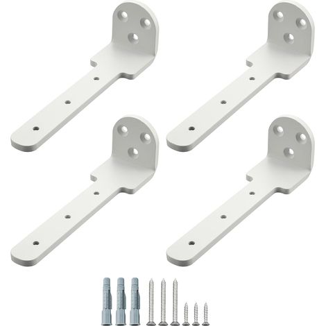 4 Pièces Supports d' Étagère Murale Robustes de 15x4 CM, Blanc (1/5)