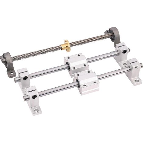 15 pièces 200 mm Palier de guidage d'axe optique, tige de guidage en aluminium, douille de glissement pour vis-mère, axe de 200 mm (1/5)
