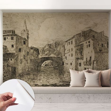 Papier peint autocollant adhésif avec imprimé motifs uniques apparence moderne Panorama urbain 208x146 cm (1/5)