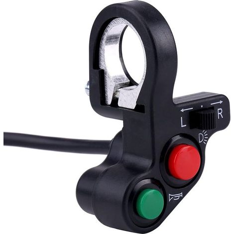 Sollbry Motorrad-Scheinwerfer- und Blinkersteuerung, 22 mm (7/8 Zoll) Lenkerschalter, Motorrad-Lenker-Scheinwerfer- und Blinkerschalter, blonder Hupen-Ein/Aus-Druckknopf (1/5)