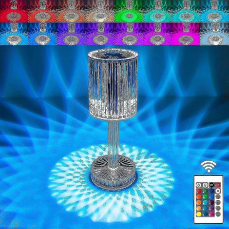 Lampe de chevet sans fil à 16 couleurs changeantes, lampe de table 3D en acrylique effet diamant avec télécommande, lumière tactile RGB, lampe de chevet idéale pour le salon (1/5)