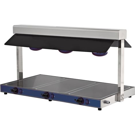 Plan chauffe 3x GN 1/1 avec 3 lampes halogènes 1040x570x562 mm - VIRTUS